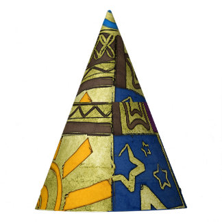 Rajasthan Indian, Patchwork Carpet Texture. Party Hat