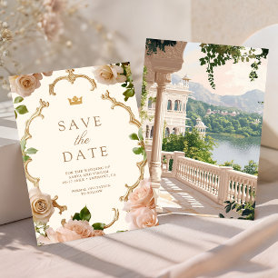 Rajasthan Royal Lake Palace Indian Wedding Save The Date