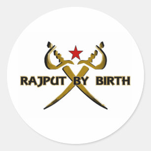Rajput By Birth Red Star Classic Round Sticker