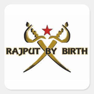 Rajput By Birth Red Star Square Sticker