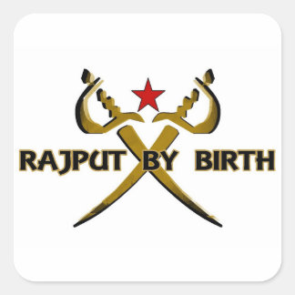 Rajput By Birth Red Star Square Sticker