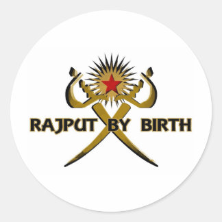 Rajput By Birth Sun-Star Classic Round Sticker
