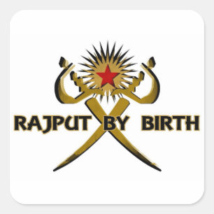 Rajput By Birth Sun-Star Square Sticker
