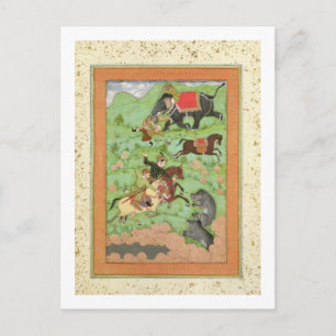 Rajput princes hunting bears; a mahout and his ele postcard