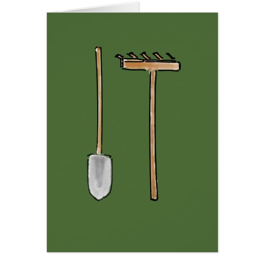 Rake and Spade Greeting Card