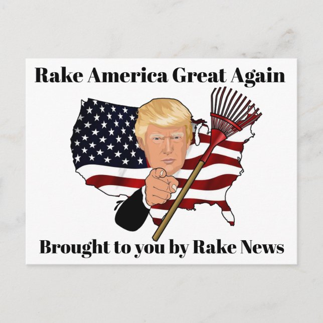 Rake News Trump Humour Anti Donald Trump Postcard (Front)