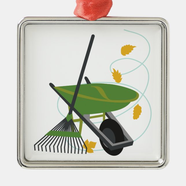 Raking In The Fun Metal Tree Decoration (Front)