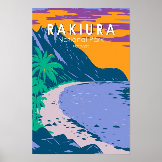 Rakiura National Park New Zealand Vintage  Poster (Front)