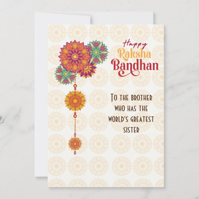 Raksha Bandhan Card| Personalized | Editable text Holiday Card (Front)