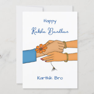 Raksha bandhan card with name, Rakhi / Rakhri card