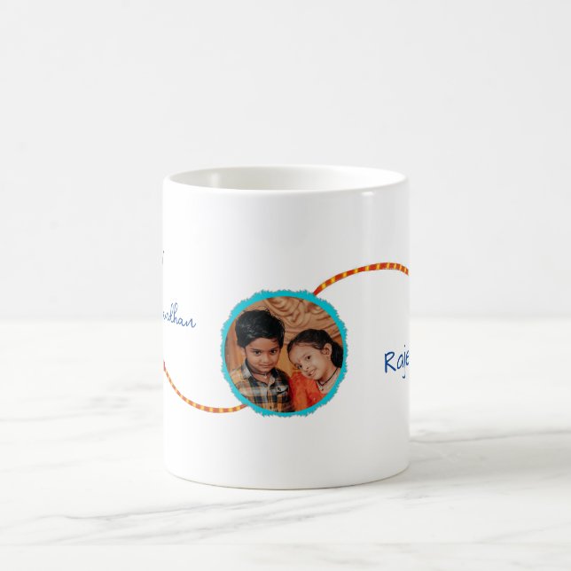 Raksha bandhan gift with photo, Rakhi/ Rakhri mug (Center)