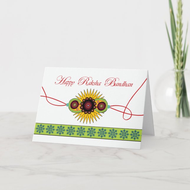 Raksha Bandhan, Rakhi Wristband Festival Card (Front)