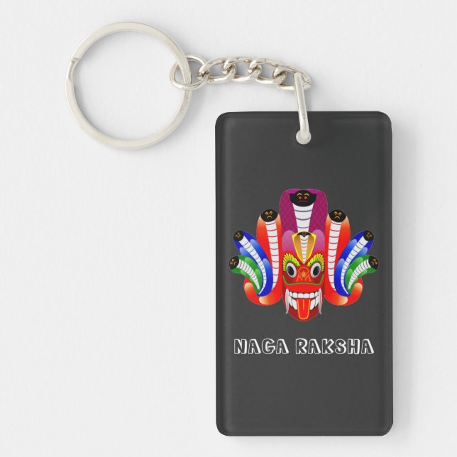 Raksha (Sri Lanka devil / yaka) design   Keychain (Front)