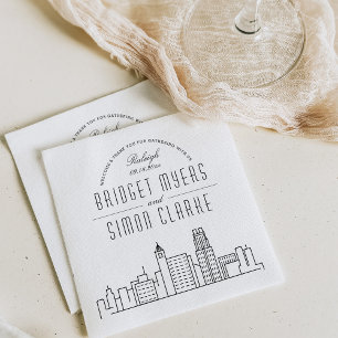 Raleigh Deco Skyline   Wedding Event Napkins