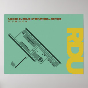 Raleigh-Durham Airport (RDU) Diagram Poster