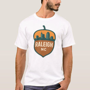 Raleigh NC Skyline Acorn Design – Modern NC T-Shirt
