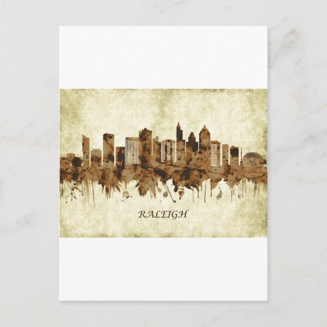 Raleigh North Carolina Cityscape Invitation Postcard (Front)