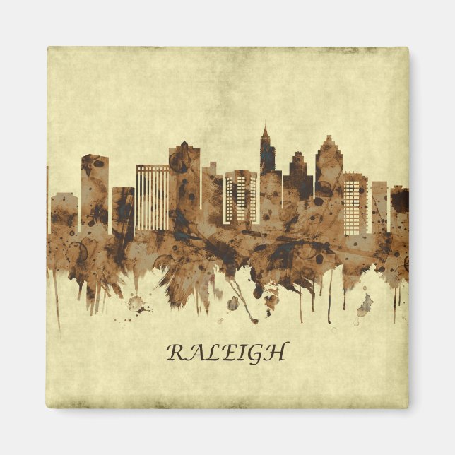 Raleigh North Carolina Cityscape Magnet (Front)