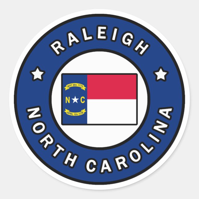 Raleigh North Carolina Classic Round Sticker (Front)