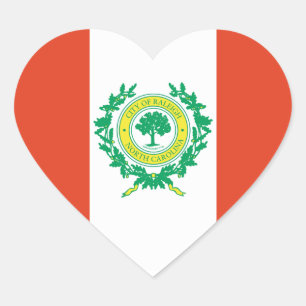 Raleigh, North Carolina Flag Heart Sticker