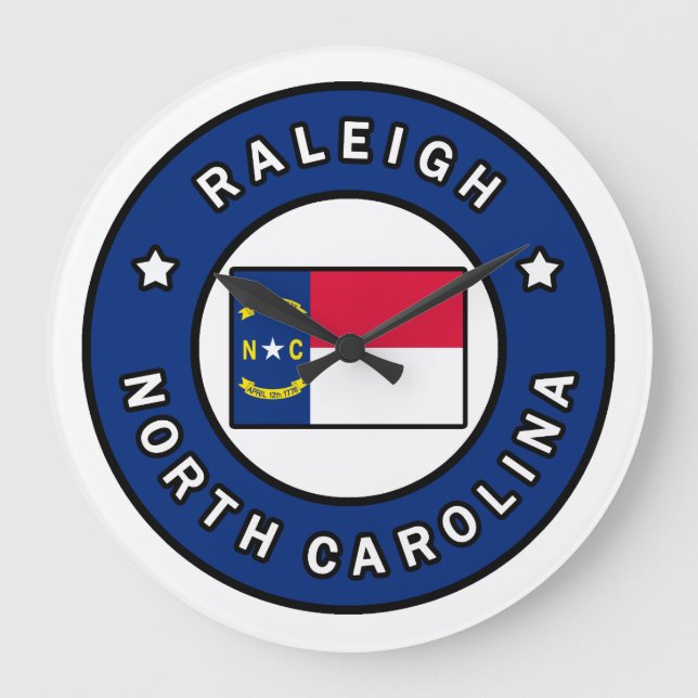 Raleigh North Carolina Large Clock (Front)