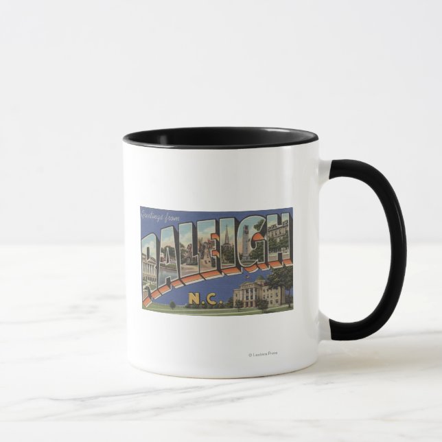 Raleigh, North Carolina - Large Letter Scenes 2 Mug (Right)