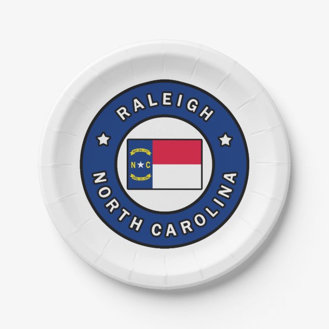 Raleigh North Carolina Paper Plate (Front)