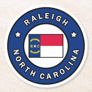 Raleigh North Carolina Round Paper Coaster