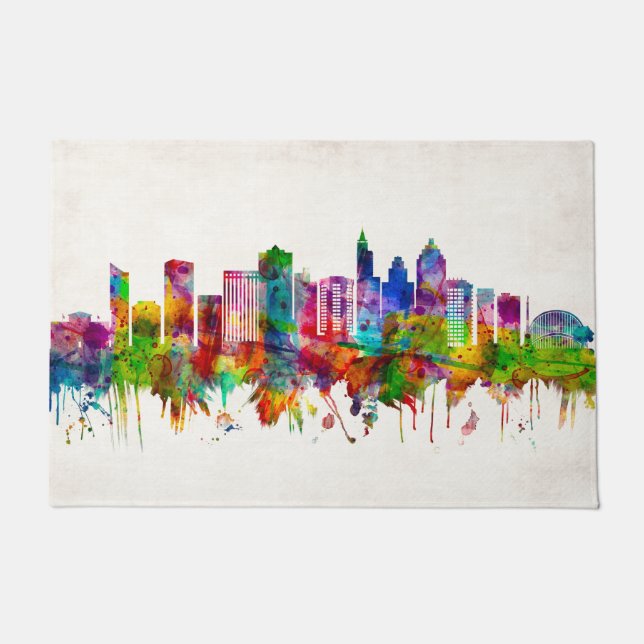 Raleigh North Carolina Skyline Doormat (Front)
