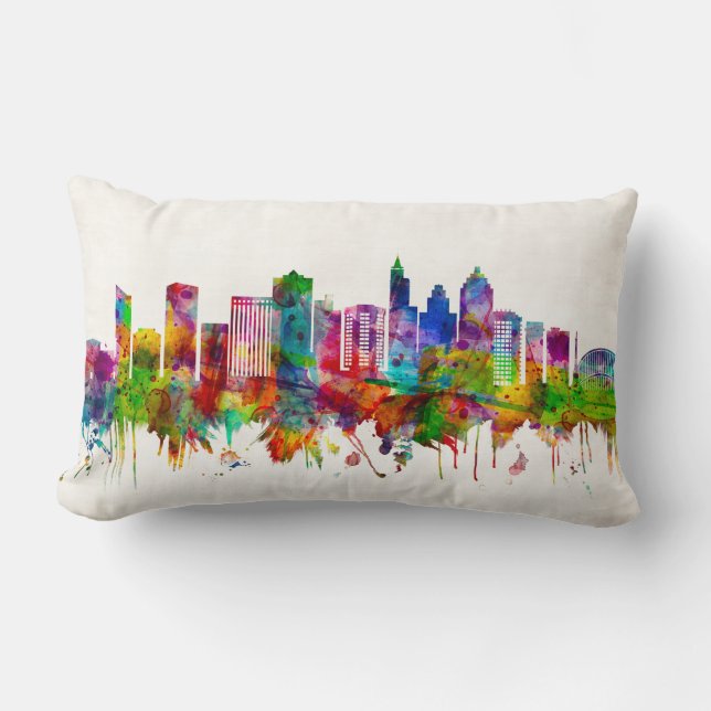 Raleigh North Carolina Skyline Lumbar Cushion (Front)