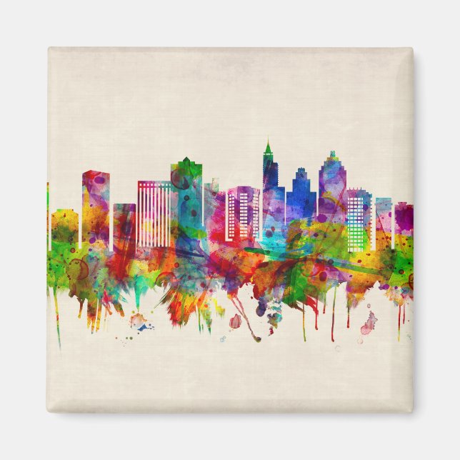 Raleigh North Carolina Skyline Magnet (Front)