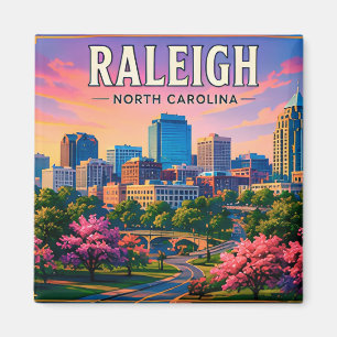 🌳 Raleigh North Carolina Skyline Views Magnet