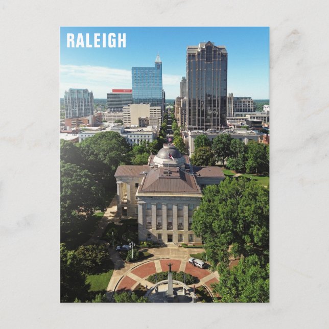 Raleigh North Carolina State Capitol City Skyline Postcard (Front)