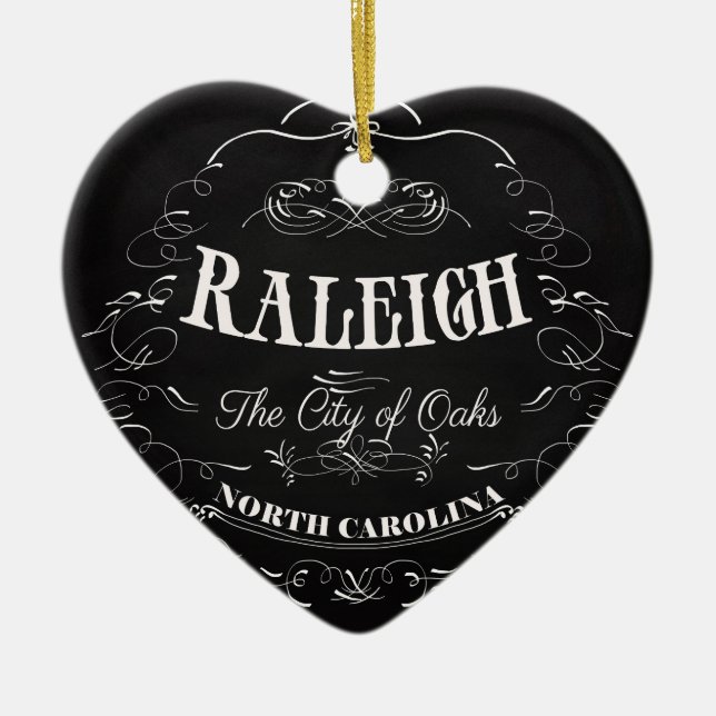 Raleigh, North Carolina - The City of Oaks Ceramic Tree Decoration (Front)