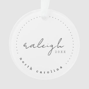 Raleigh North Carolina Travel USA Simple Ornament