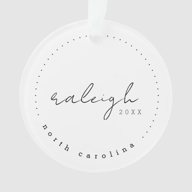Raleigh North Carolina Travel USA Simple Ornament (Front)