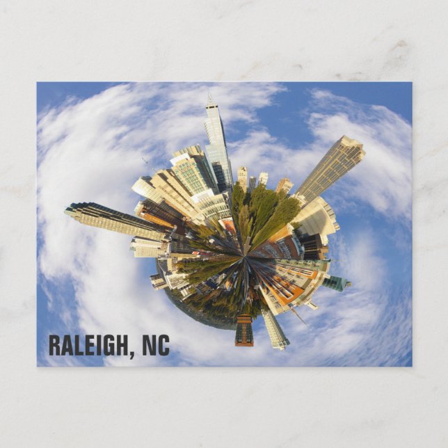 Raleigh North Carolina Unique City Skyline Photo Postcard (Front)