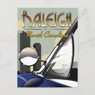Raleigh North Carolina vintage automobile poster Postcard