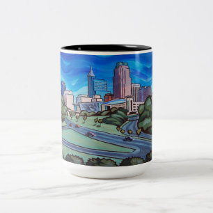 Raleigh Skyline Two-Tone Coffee Mug