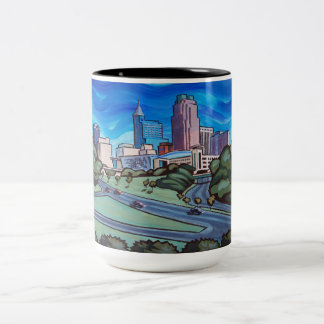 Raleigh Skyline Two-Tone Coffee Mug
