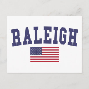 Raleigh US Flag Postcard