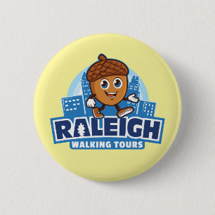 Raleigh Walking Tours Cute Acorn 6 Cm Round Badge