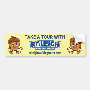 Raleigh Walking Tours Cute Acorn Bumper Sticker