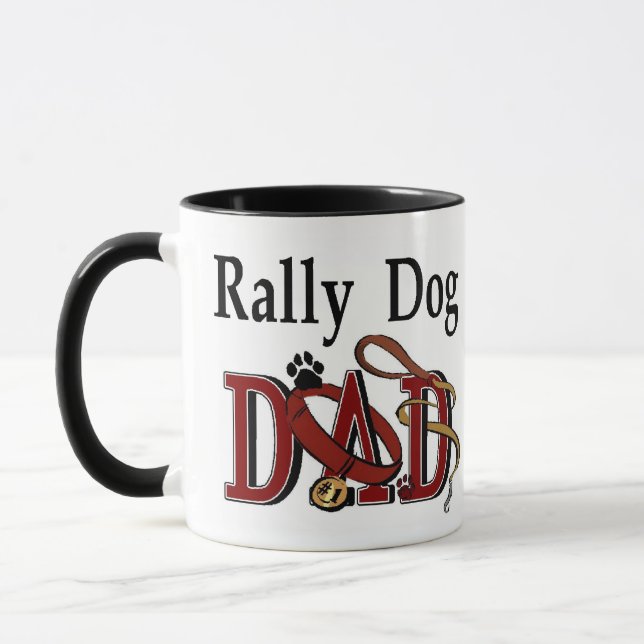 Rally Dog Dad Gifts Mug (Left)