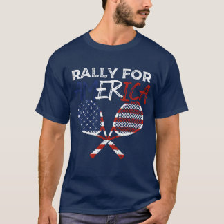 Rally for America Racket Sports American Flag fami T-Shirt