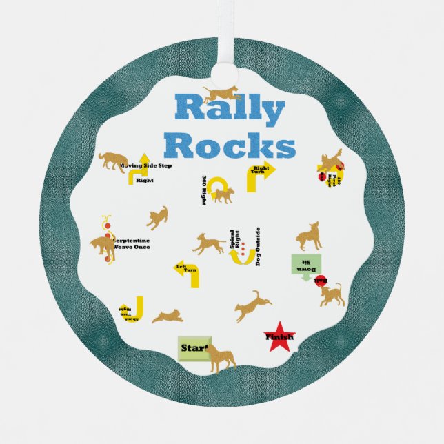 Rally Rocks Dogs Metal Tree Decoration (Front)