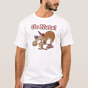rally squirrel go nuts baseball cartoon T-Shirt