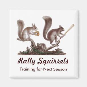 Rally Squirrels Training for Next Season Funny Magnet