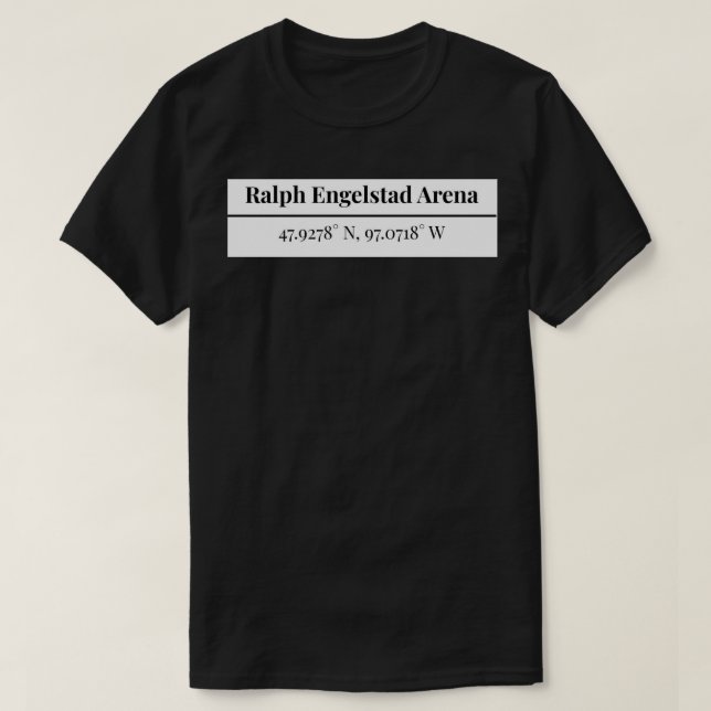 Ralph Engelstad Arena Coordinates Sticker T-Shirt (Design Front)