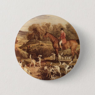 Ralph Lambton and his Hounds by James Ward 6 Cm Round Badge